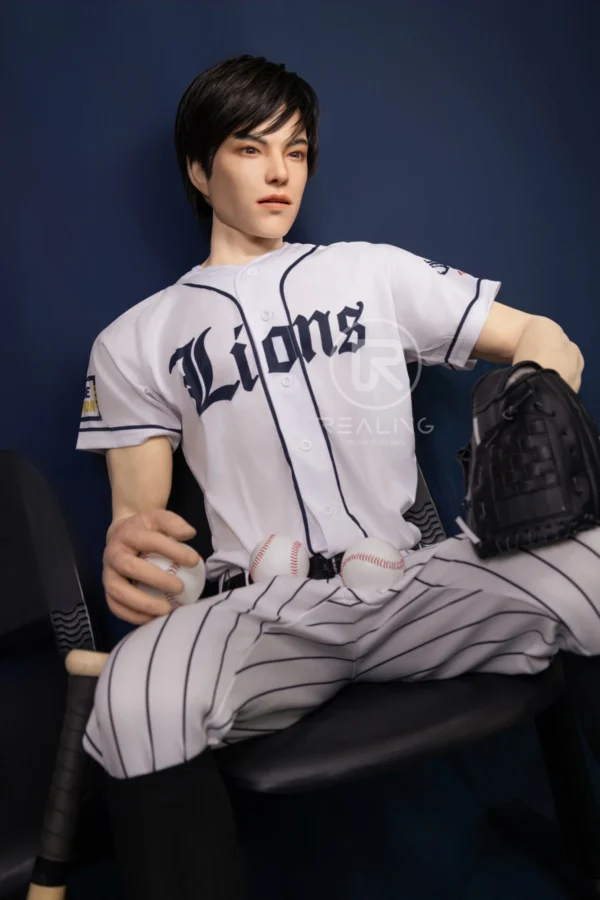 royce-full-silicone-male-doll-175cm-21 Royce Full Silicone Male Doll 175cm / 5'9" with baseball-inspired athletic styling, product view 21