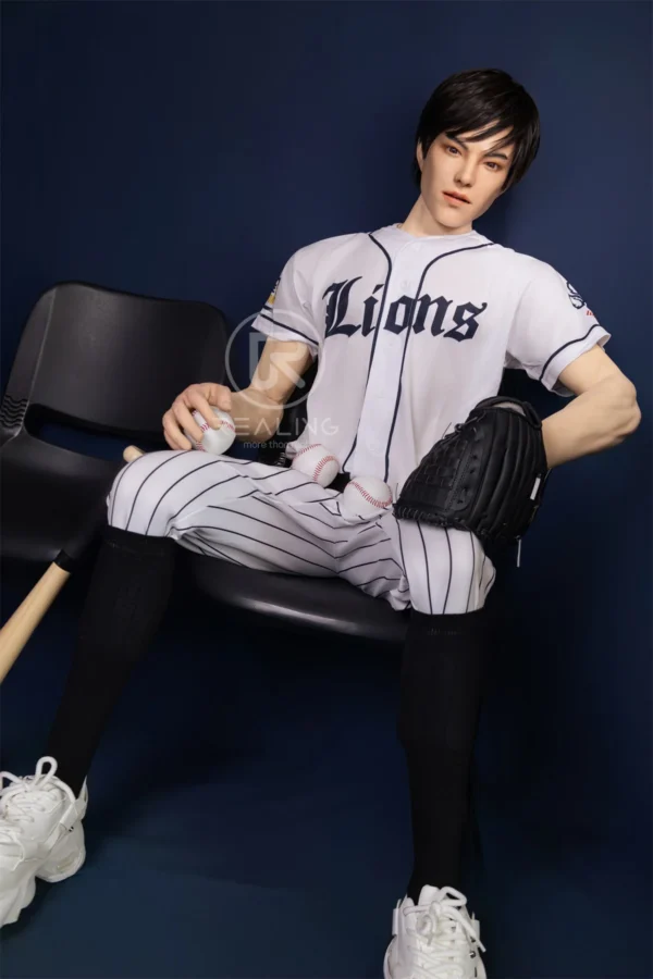 royce-full-silicone-male-doll-175cm-22 Royce Full Silicone Male Doll 175cm / 5'9" with baseball-inspired athletic styling, product view 22