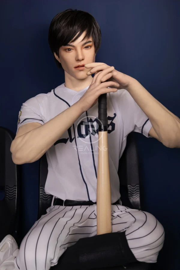 royce-full-silicone-male-doll-175cm-23 Royce Full Silicone Male Doll 175cm / 5'9" with baseball-inspired athletic styling, product view 23