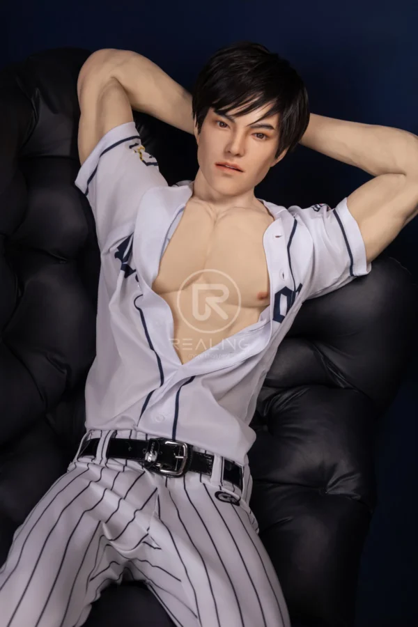 royce-full-silicone-male-doll-175cm-24 Royce Full Silicone Male Doll 175cm / 5'9" with baseball-inspired athletic styling, product view 24