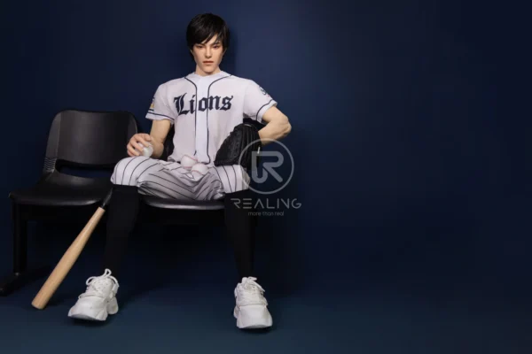 royce-full-silicone-male-doll-175cm-27 Royce Full Silicone Male Doll 175cm / 5'9" with baseball-inspired athletic styling, product view 27