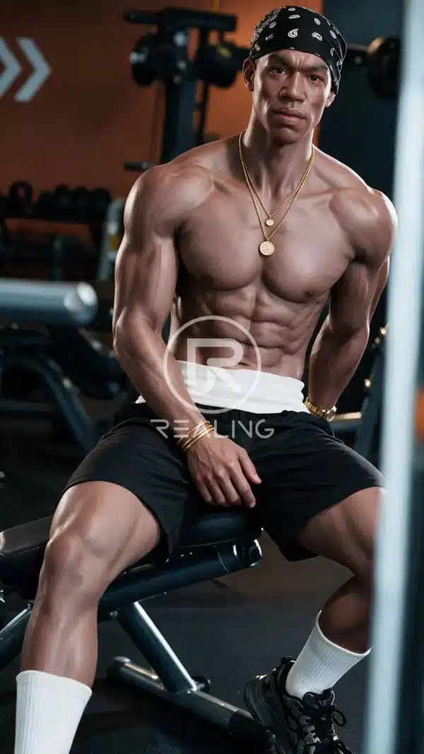 Gay Male Sex Dolls - Mendolls06 Amir: 178cm Muscular Black Male Silicone Doll | 8-Pack Abs & Athletic Build
