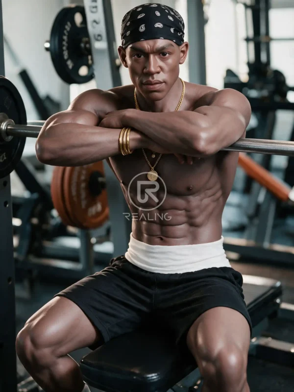 Gay Male Sex Dolls - Mendolls18 Amir: 178cm Muscular Black Male Silicone Doll | 8-Pack Abs & Athletic Build