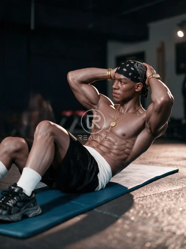 Gay Male Sex Dolls - Mendolls19 Amir — The Athletic Powerhouse: 178cm/5‘10“ Muscular Black Male Silicone Doll