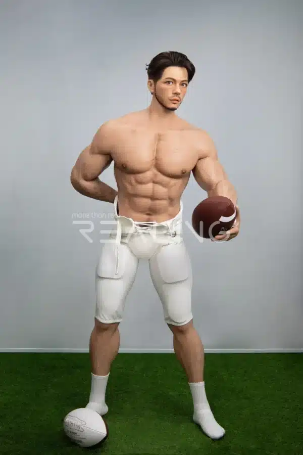 MALE SEX DOLLS - REALING164 James — The Gridiron Jock: 183cm / 6' Gay Athletic Male Doll | Football Player Silicone Male Doll